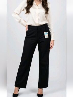 NWT Vintage Y2K Dockers Womens Nouveau Fit Black Pants Wide Leg  Minimalist 14